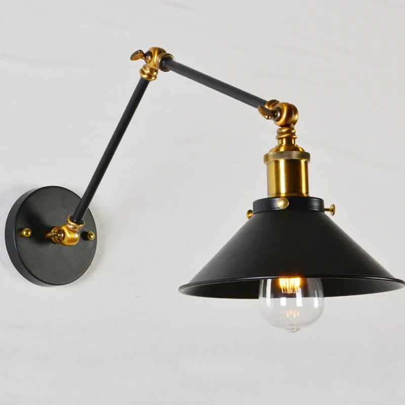 Vintage Retro Rocker Arm Lights Loft Funnel Lamps Bar Cafe Restaurant Living Room Pub Club Aisle Stair Hall Wall Sconce Bra | Лампы и