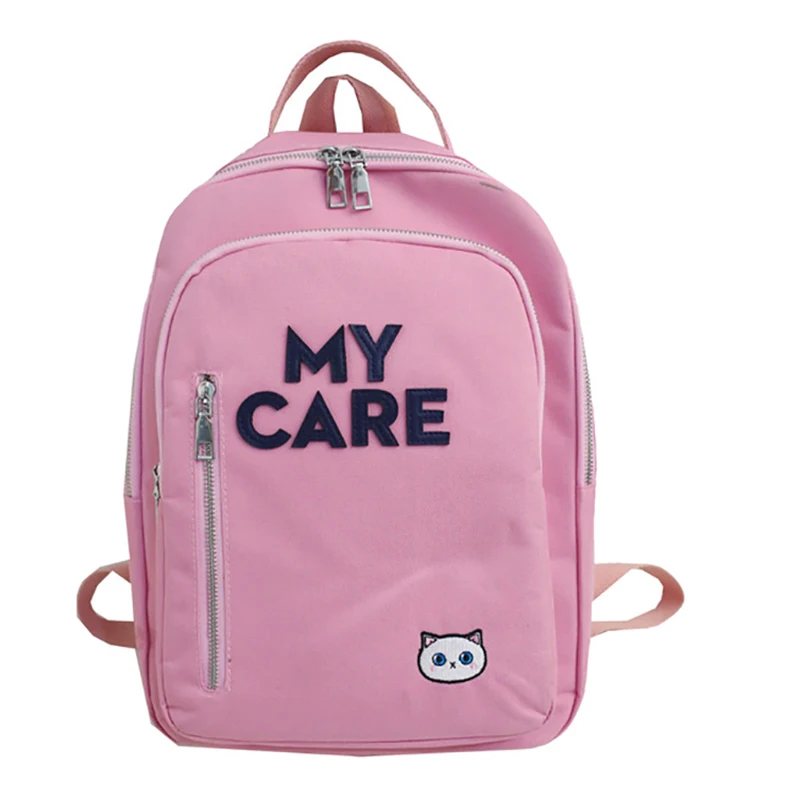 

Girls Backpack Cute Two Size Multicolor Bagpack My Care Cat Sticker Girlfriend Bags