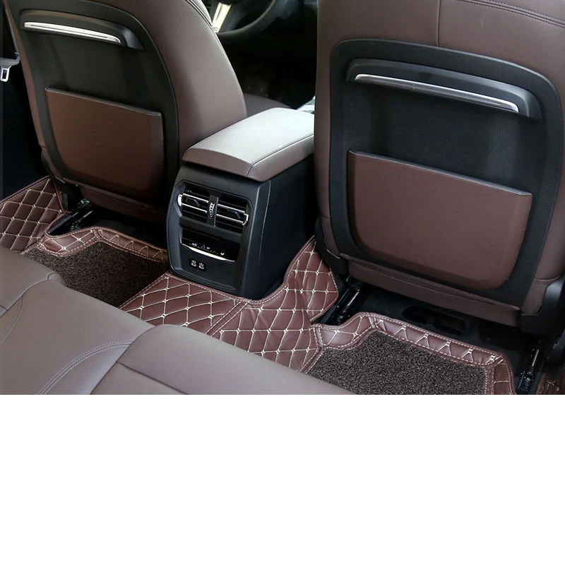 Lsrtw2017 Кожаный Автомобильный Внутренний дверной заднее сиденье со-пилот хранения анти-удар коврик для BMW 3 серии G20 320 325 330 335 - Название цвета: mocha brown 2