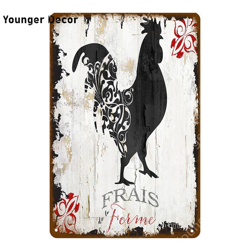 Fresh Eggs Black Grouse Metal Signs Beef Cow Chicken Meat Collection Poster Vintage Wall Painting Craft Farm House Decor YI-164