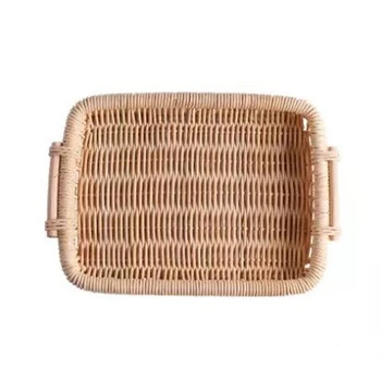 

Rattan Storage Basket Fruit Bread Picnic Handmade Container Backery Kitchen Organizer Tools Home Decoration Accessories