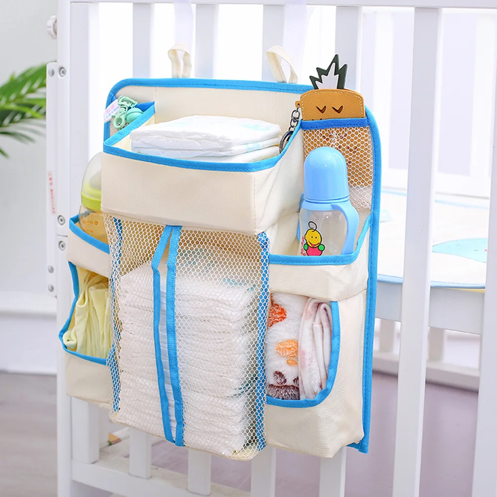 

Multi-Functiona Baby Diaper Supplies Storage Bag Organizer Crib Bedside Foldable Baby Stroller Hanging Bag Bottle Diaper Storage