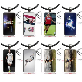

Necklace With Steel Plated Glass Cabochon Choker Long Pendant Rectangle Necklace For Girls Best Gift Alex Morgan Soccer