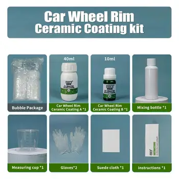 

1set HGKJ Car Wheel Rim Ceramic Coating Kit High Brightness Long Lasting Car Wheel Self-Cleaning Detergent Auto Care Tools