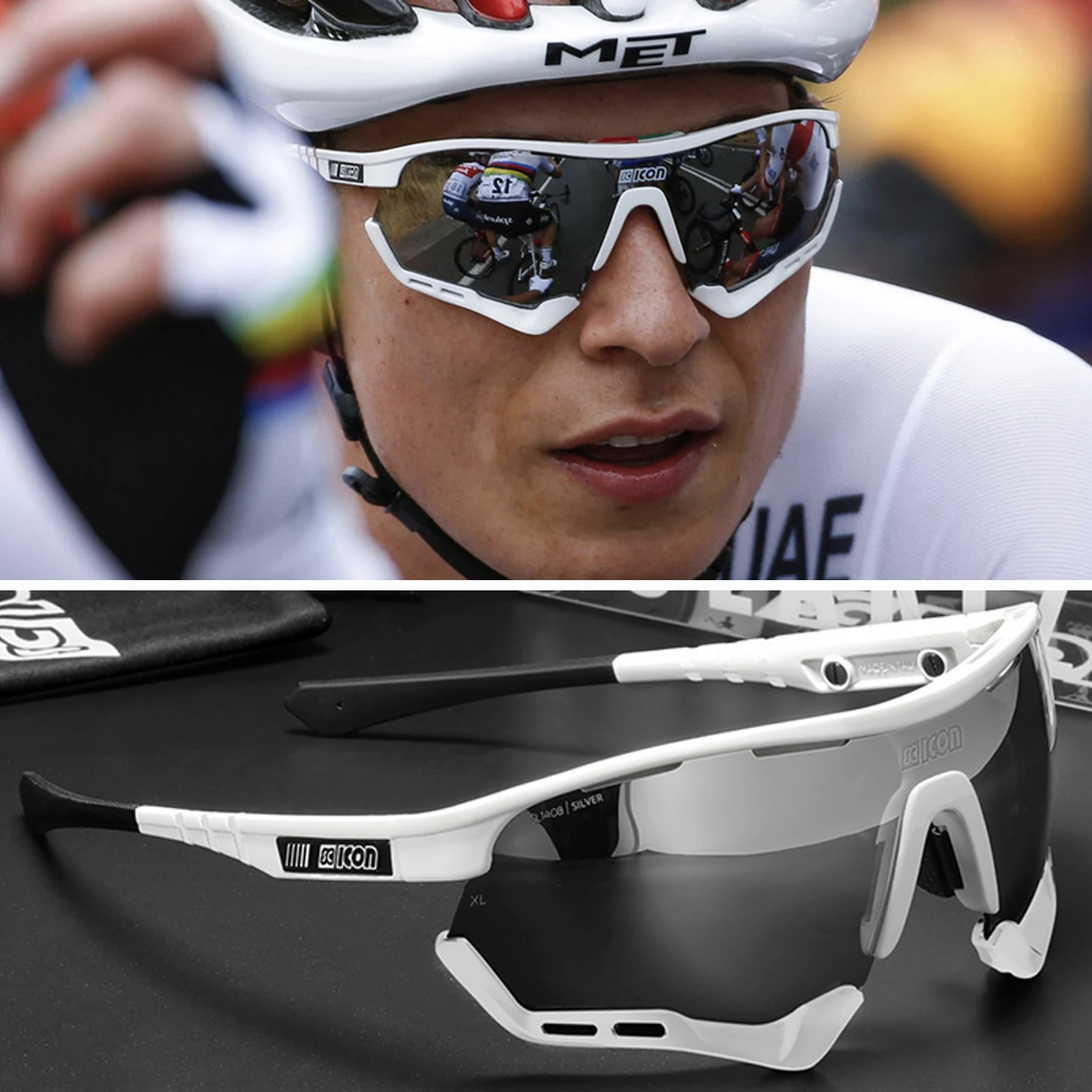 HD Polarized Cycling Sunglasses Men Women Photochromic Unisex Bicycle Goggles 