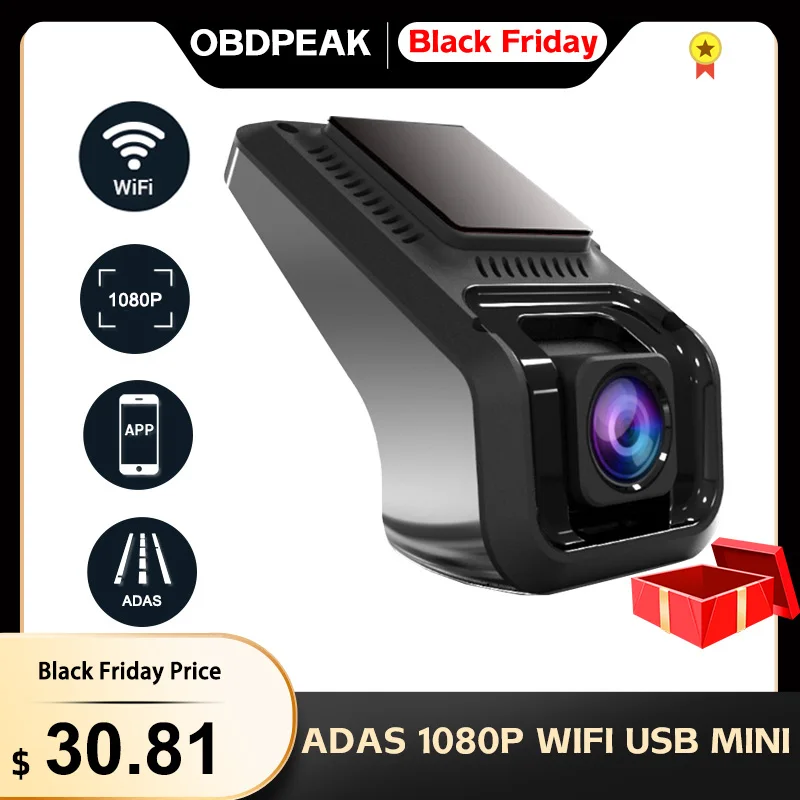 OBDPEAK X9 Pro ADAS 1080P Автомобильный видеорегистратор для Android WiFi g сенсор USB мини