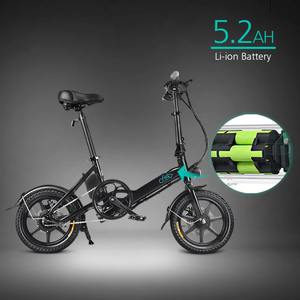 

14 Inch Folding Power Assist Electric Bicycle Moped EBike 250W Brushless Motor 36V 7.8AH