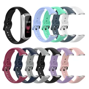 

High Quality Slicone Bracelet Loopback Strap for Samsung Galaxy Fit SM-R370 Metal Replacement Watch Band Smart Bracelet