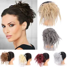 Lupu гофрированные эластичные матовые пышные прическа гулька волосы вспомогательный оголовье парик женщина Расширенный короткие синтетические волосы chi