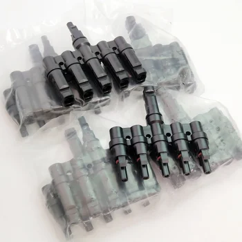 

5Pairs/10Pieces x T Branch T Type 5 to 1 Solar PV Photovoltaic Connector with TUV UL for Solar Panel System