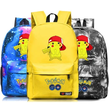 

Anime Pokemon Go Game Backpack Oxford Pikachu Boys Girls Teenagers schoolbag Laptop bag men women travel bag Kids Mochila