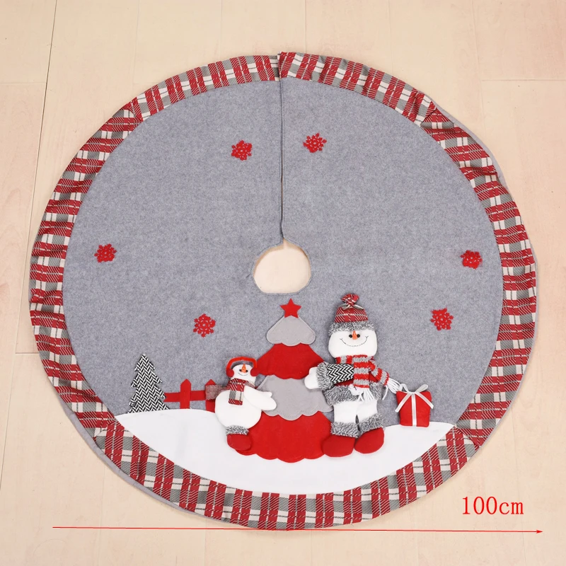 SDZS266 Snowman Коврик для пола с изображением рождественской елки, юбки с изображением рождественской елки, украшения Санта-Клауса, оленя, натальной елки - Цвет: SDZS266 Snowman
