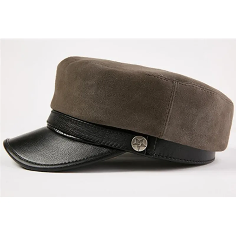 SILOQIN мужская плоская кепка Snapback тренд шляпа из натуральной кожи осенние модные женские армейские Кепки из овчины элегантные женские брендовые кепки s