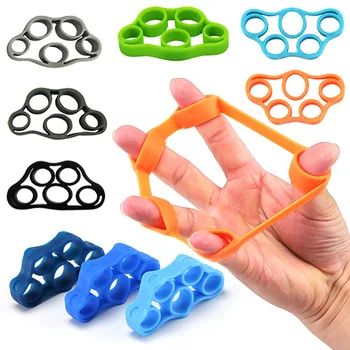 

Silicone Finger Strengthener Hand Resistance Band Hand Ring Grip Exerciser Strength Trainer Gripper Fitness Workout Expander M2
