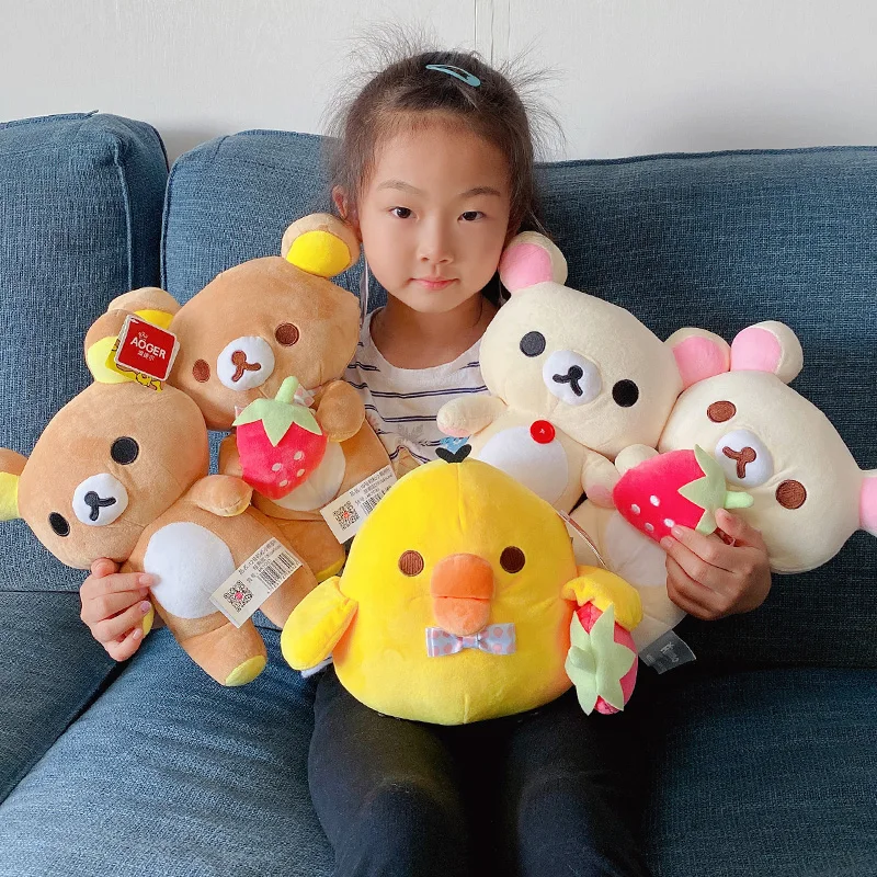 Мягкая плюшевая игрушка клубника Rilakkuma медведь пара Цыпленок кавайная