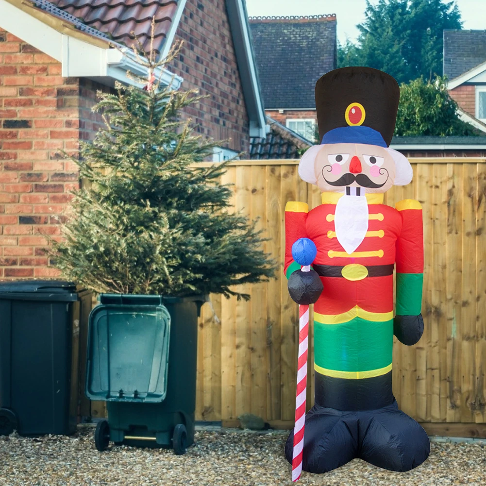  Christmas Inflatable Santa Claus Soldier Model LED Lamp Doll Garden Air Blown With Light Up Outdoor - 4000216789822