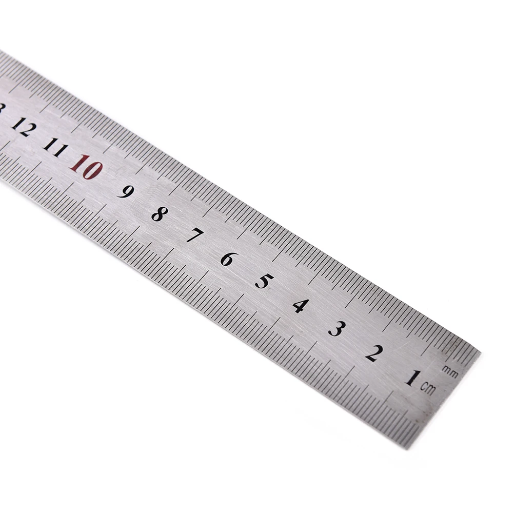 Newest Straight Stainless Steel 90 Degrees Metric Scales  Square Ruler School Office Stationery 1pc 150x300mm*1.2mm