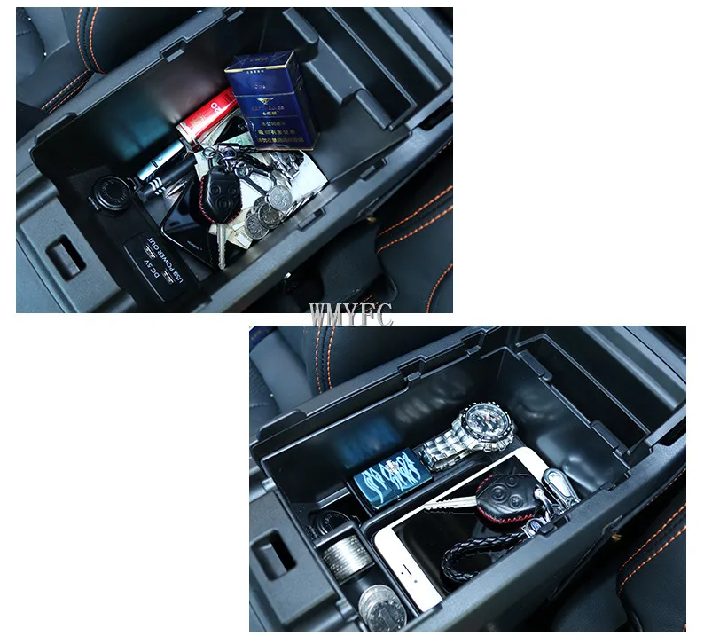 Черный abs автомобильный подлокотник коробка для хранения для subaru forester xv outback 2013