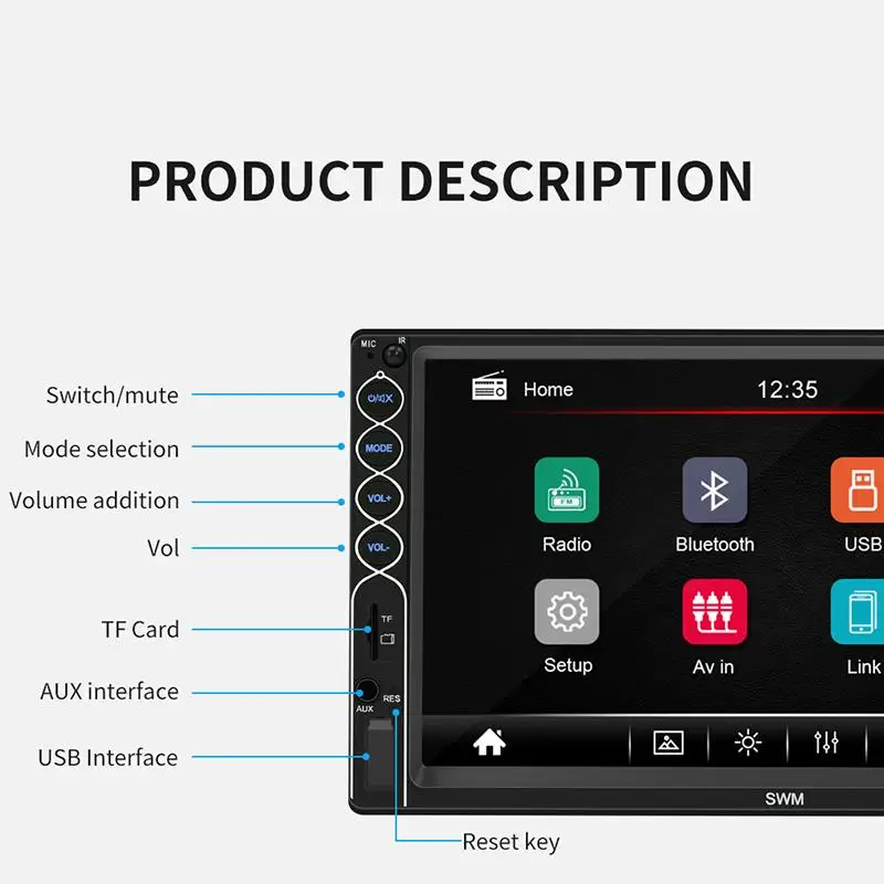 Onever 7-дюймовый hd-навигатор для автомобиля MP5 плеер N6 соединение Bluetooth FM радио с пультом дистанционного управления Управление с разъемом подачи внешнего сигнала AUX Поддержка USB зарядка