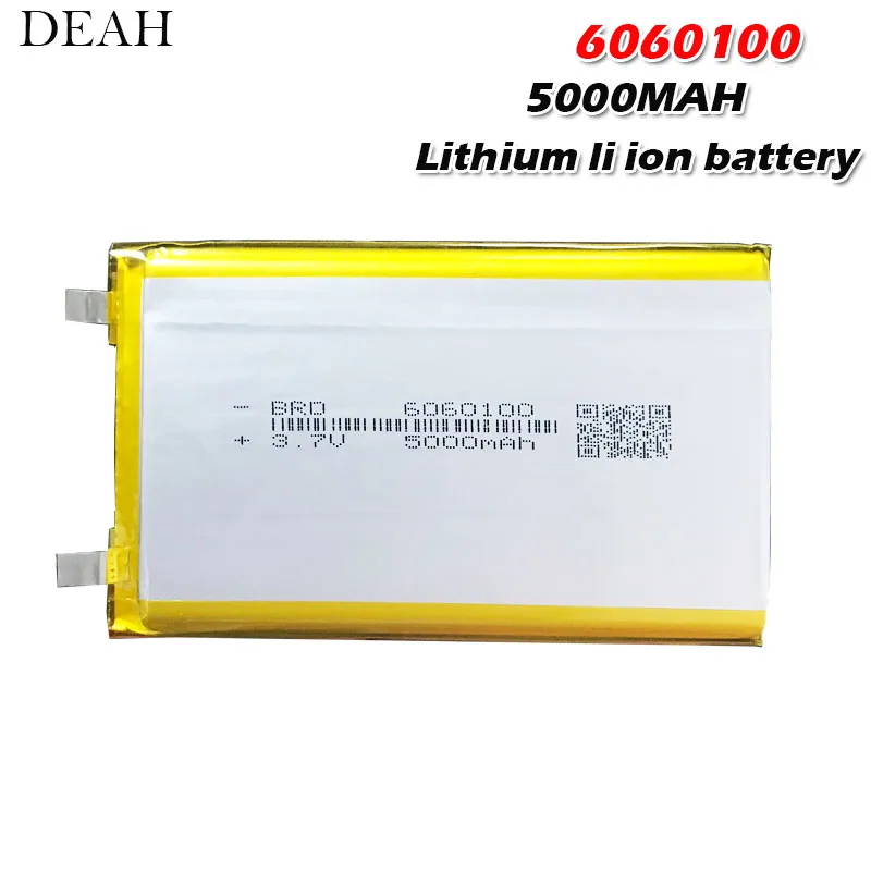 3,7 V 5000mAh 6060100 литий-полимерная аккумуляторная батарея для gps psp DVD PAD тахограф power bank динамик прожектор