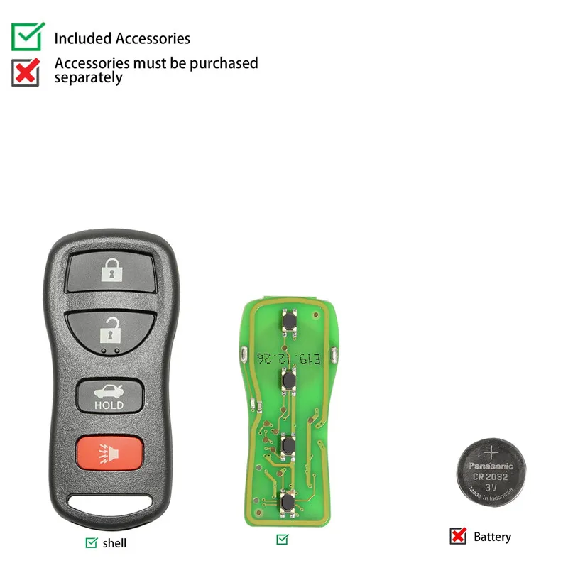Ключ Xhorse XKNI00EN для NISSAN 4 кнопки 1 шт.| |