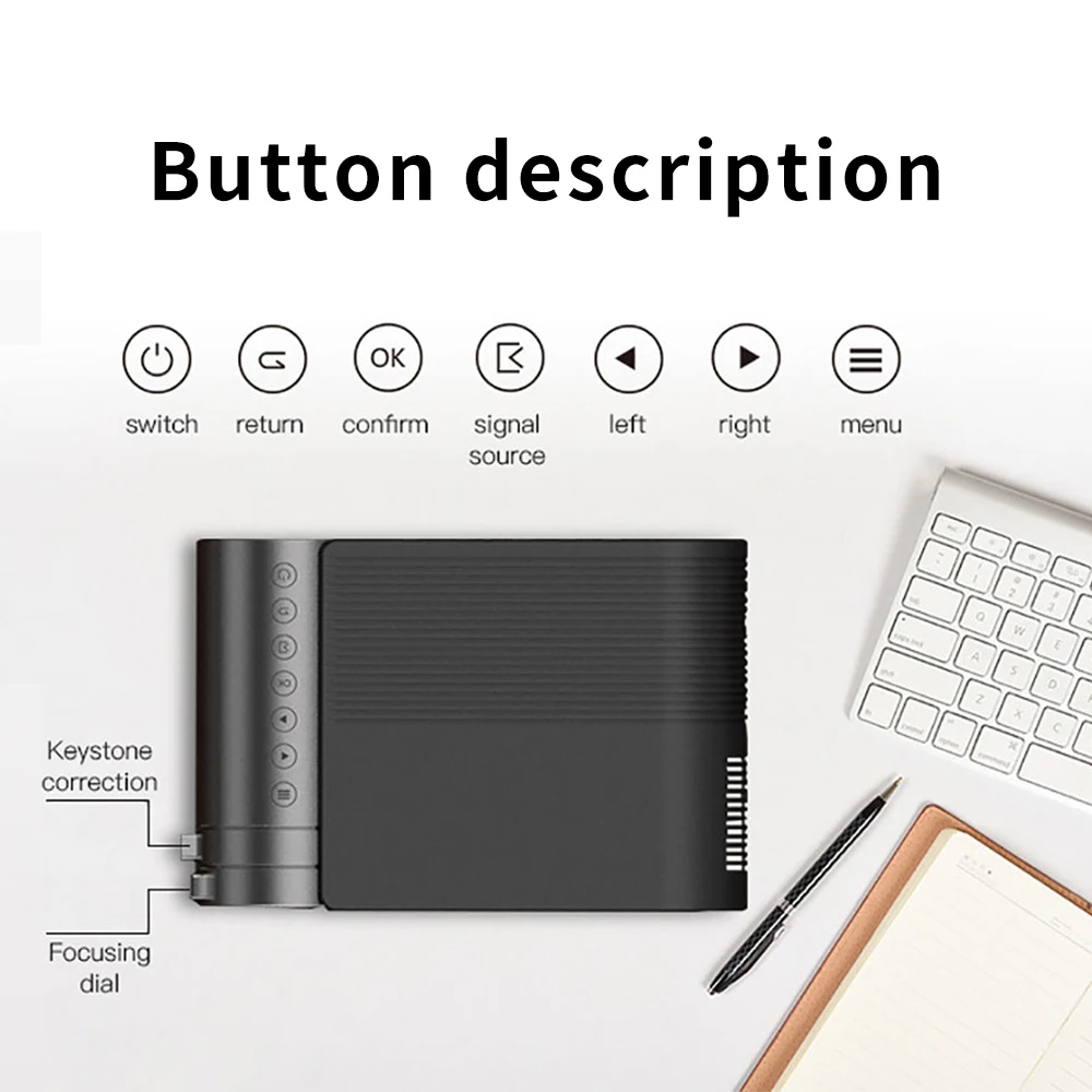 Портативный светодиодный мини проектор LEJIADA YG550 разрешение 1280x720P YG551 Wi Fi