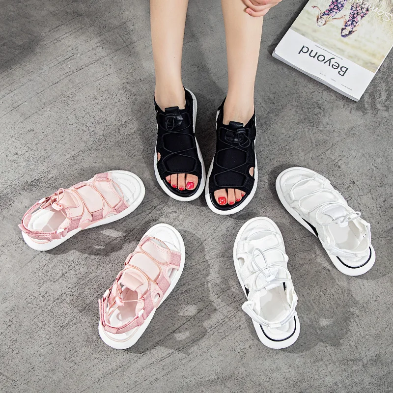 

Ulzzang Online Celebrity Sandals Women's Summer New Style Casual Sports Shoes INS Super Fire Flat Versatile Breathable Sandals