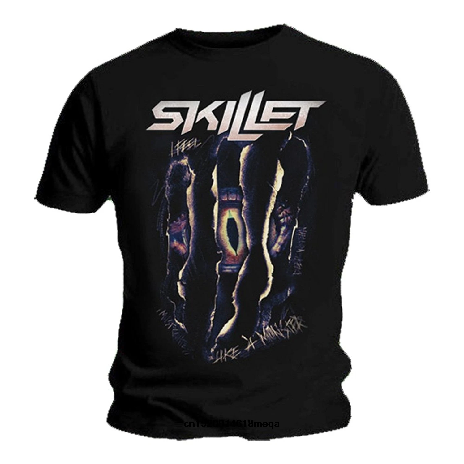 Забавные мужские футболки с коротким рукавом Футболка SKILLET Nu металлический глаз