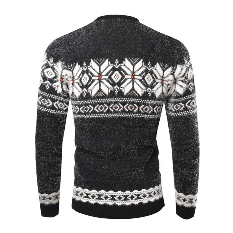 HEFLASHOR Мужской Повседневный тонкий прилегающий вязаный пуловер Свитера Рождественский узор весна осень o-образный вырез хлопок Топы с длинным рукавом