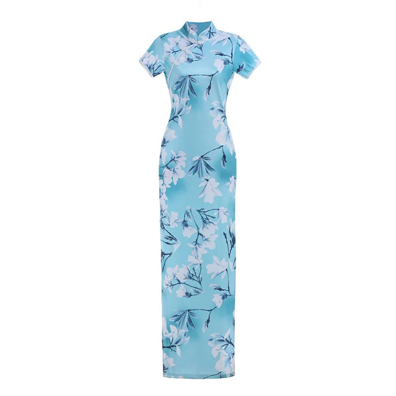New Women Cheongsam Chinese Traditional Slim Dress Wedding Costume Long Dresses Sexy Qipao Multi Color
