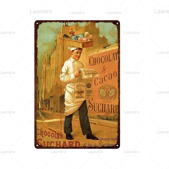 Tin Signs Chocolate & Coffee Vintage Poster Metal Dessert Sign Wall Art Decor For Chocolate Shop Cafe BBQ Bar Pub Iron Plate 16