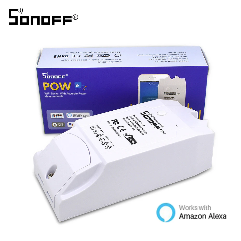 ITEAD SONOFF POW R2 Wifi переключатель контроллер 15A 3500 Вт измерение энергопотребления монитор умный дом с Google Home Alexa
