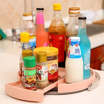 

12 Inch Kitchen Cabinet Turntable Kitchen Spice Drink Organizer Racks Home Kitchen Table Storage Holder