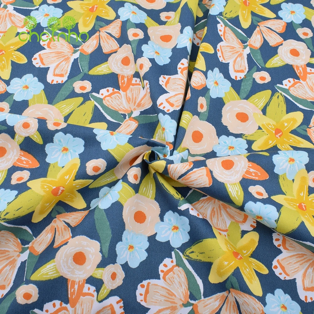 Printed Twill Cotton Fabric,Cream Color Series,Patchwork Clothes For DIY Sewing Quilting Baby & Children's Bedclothes Material