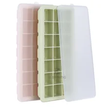 Горячий 21 решетчатый силиконовый лоток для льда с PP крышкой 21 решетчатый детский силиконовый контейнер для детского питания с крышкой