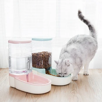 

Pet Dog Cat Bowl Fountain Automatic Water Food Feeder Dispenser Container For Cats Dogs Drinking Eating Pet Products Supplies