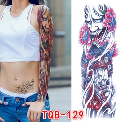 6 Designs Waterproof Temporary Tattoo Stickers Full Arm Large Skull Old School Tatoo Stickers Flash Fake Tattoos for Men Women
