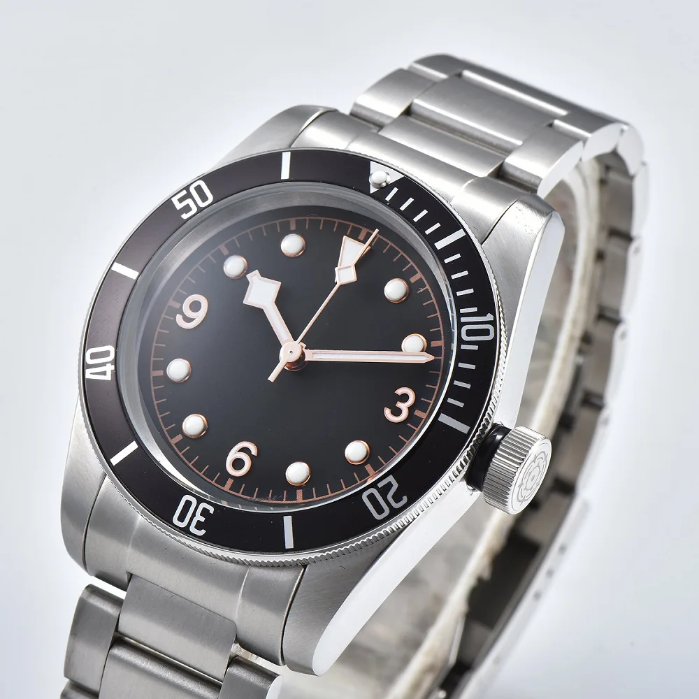 

Schwarz Bay Watch Men Luxury Brand Automatic Mechanical Watch Military Sport Swim Clock Stainless Mechanical Watch Men N-08