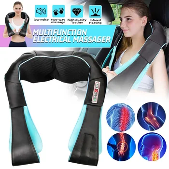 

(with gift box)Home Car U Shape Electrical Shiatsu Back Neck Shoulder Body Massager Infrared Heated Kneading Massagem