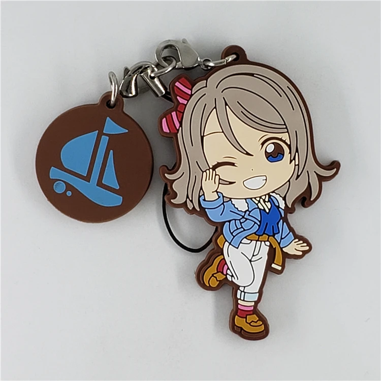 Любовь Live Lovelive Солнечный свет Aqours аниме Рубин Yoshiko Hanamaru You Dia Riko Kanan Mari над радугой резиновый брелок - Цвет: 03 Watanabe You