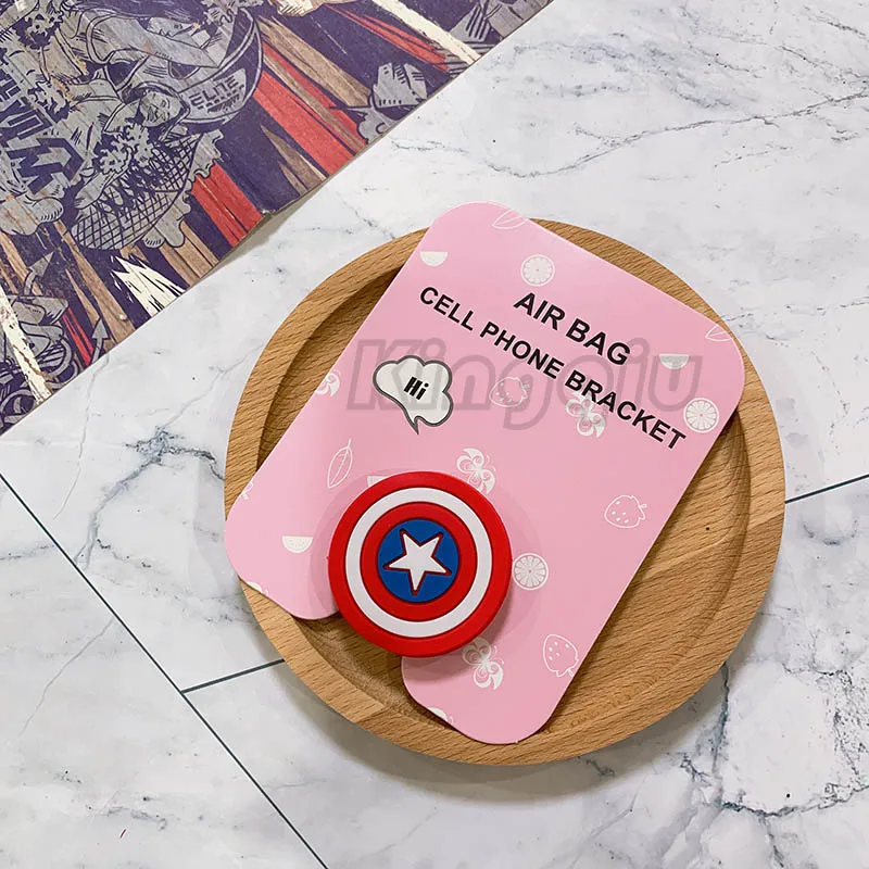 Captainpattern Держатель для телефона с героями мультфильмов Marvel, расширяющаяся подставка, держатель для пальца для samsung Xiaomi iphone 7 X, универсальная подставка для телефона, автомобильный держатель - Цвет: Captainpattern