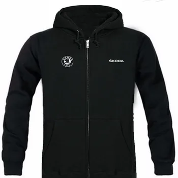 

Spring & Autumn Skoda car logo Mens zipper Hoodies Outerwear male Casual coat Brand zipper Hoodies & Sweatshirts