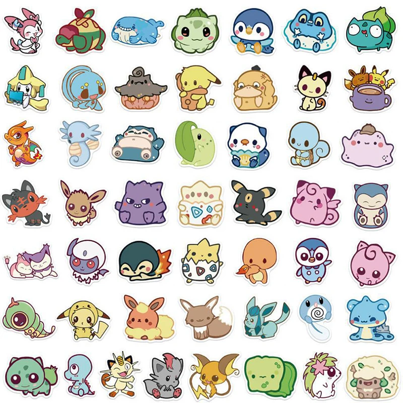 52 nova pokémon eevee bonito anime adesivos à prova dwaterproof água  portátil bagagem manual do carro adesivos decorativos brinquedos -  AliExpress