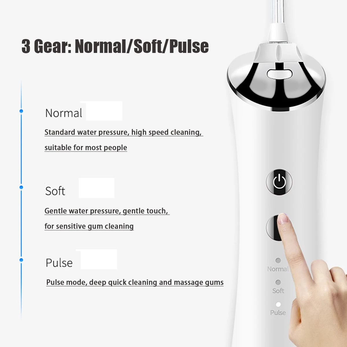  Oral Irrigator USB Rechargeable 100-240V Water Flosser Cordless Waterproof Portable Dental Water Je