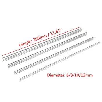 

New Linear Rail Shaft High Carbon Steel 3D Printer Parts Smooth Rod Steel Linear Rail Shaft 6/8/10/12mm Diameter 300mm Length