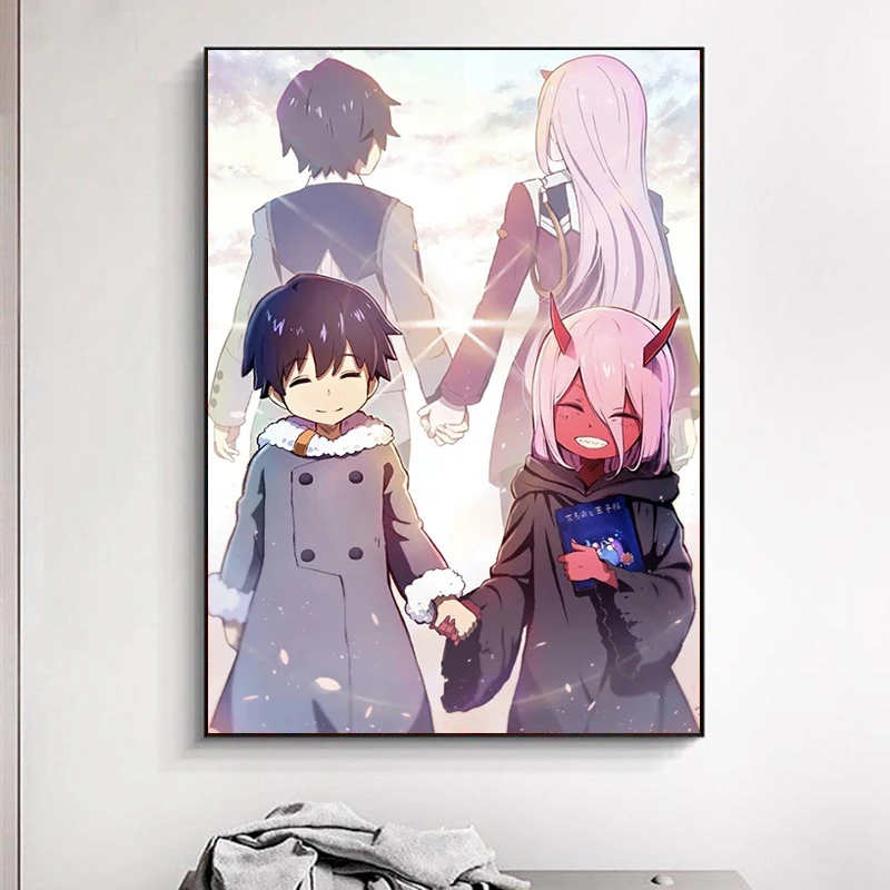 Anime Manga Darling In The Franxx Art Posters Canvas Painting and Prints Cuadros Wall Picture for Living Room Decor | Дом и сад