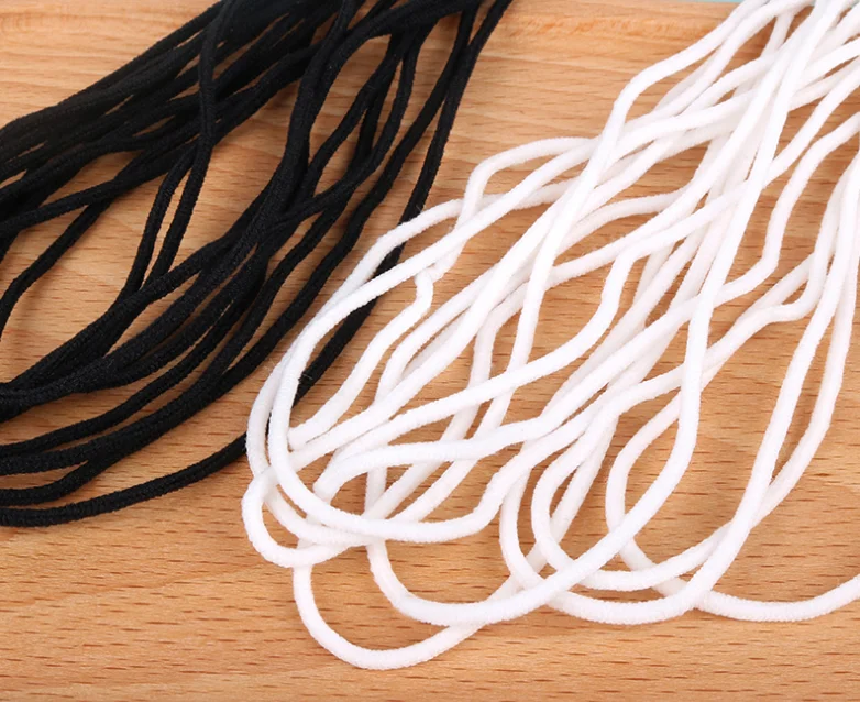 50M/lot Dia.2.8mm High quality White/Black Spandex soft round elastic band Cord rubber DIY Mask Rope/ Shoulder strap rope | Дом и сад