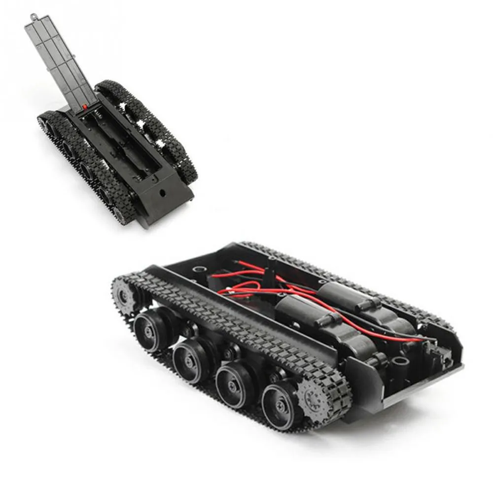 Comprar RC tanque inteligente Robot tanque ligero amortiguación equilibrio tanque Robot chasis plataforma para Arduino 130 Motor diy robot juguetes para niños