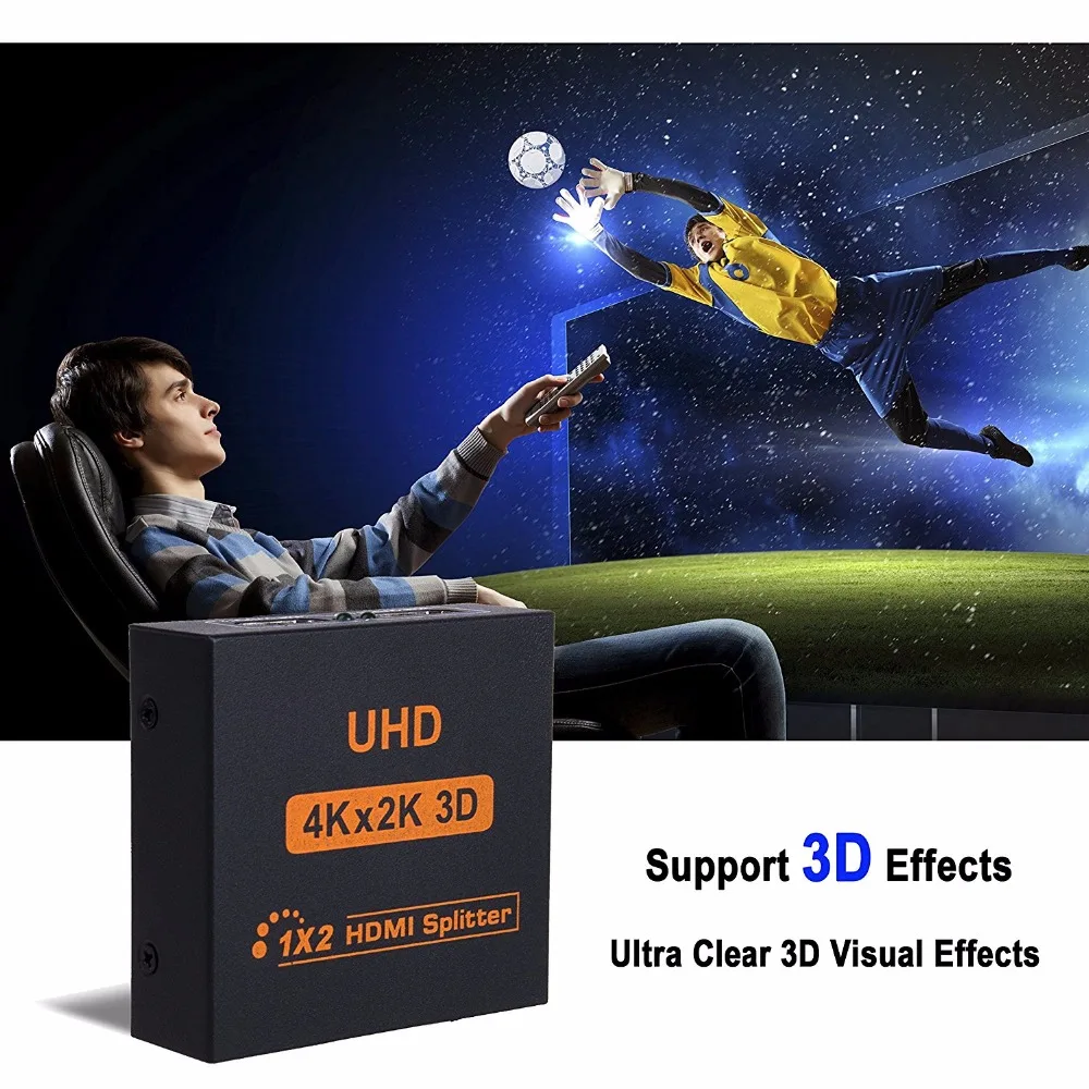 4K HDMI сплиттер Full HD 1080p видео HDMI коммутатор 1X2 1X4 двойной дисплей для HDTV DVD PS3 Xbox Capture Card