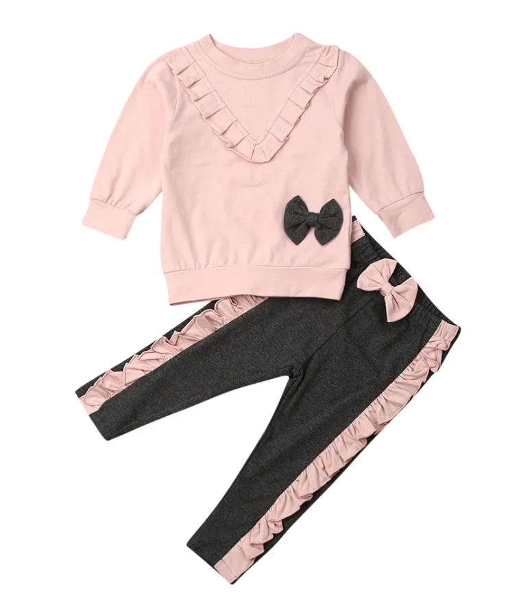 

PUDCOCO 2020 Fall Spring Sweets Toddler Kid Baby Girl Shirt Top + Long Pants Trousers Outfits Clothes Set Support wholesale